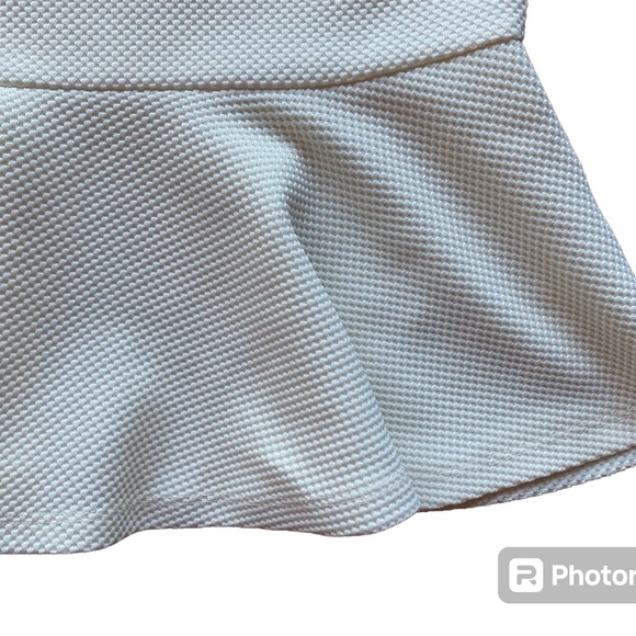 H&M off white peplum top Euro summer blouse size medium runs small IMO neutral - Picture 5 of 7